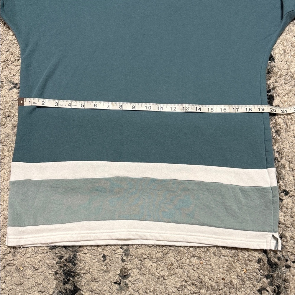 PINK Victoria's Secret Teal and White Lace-Up Oversized Sweatshirt - Picture 6 of 10